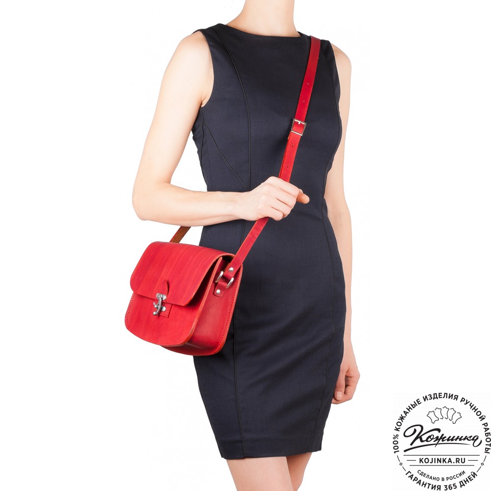 Кожаная сумка ручной работы "Кэтрин" (красная)